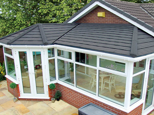 Conservatory with slate roof